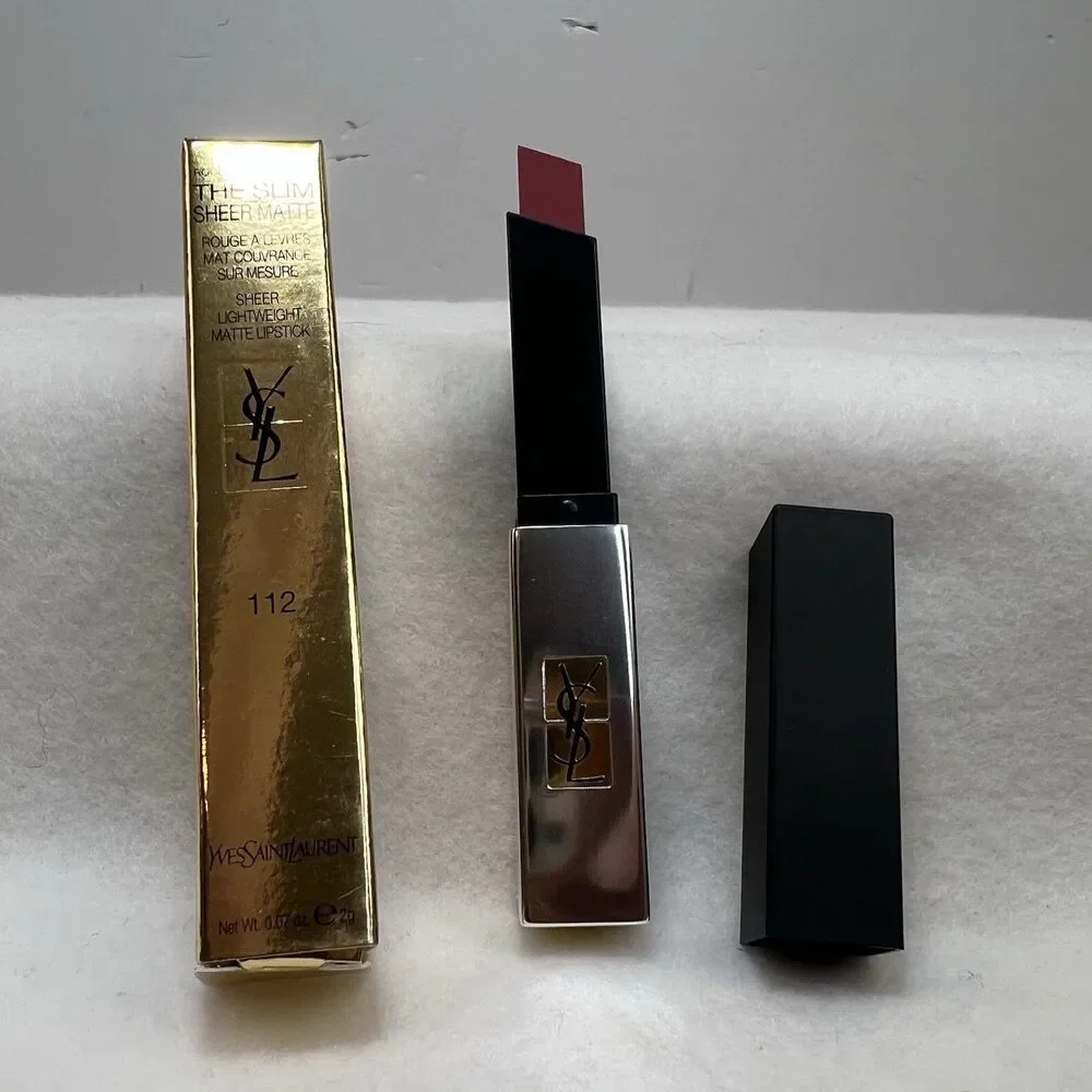 Yves Rouge Pur Couture The Slim Sheer Matte Lipstick 112 Raw Rosewood 2 g New